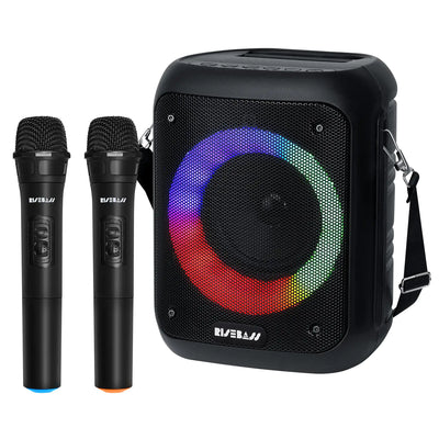 Risebass Portable Karaoke Machine with 2 Wireless Microphones