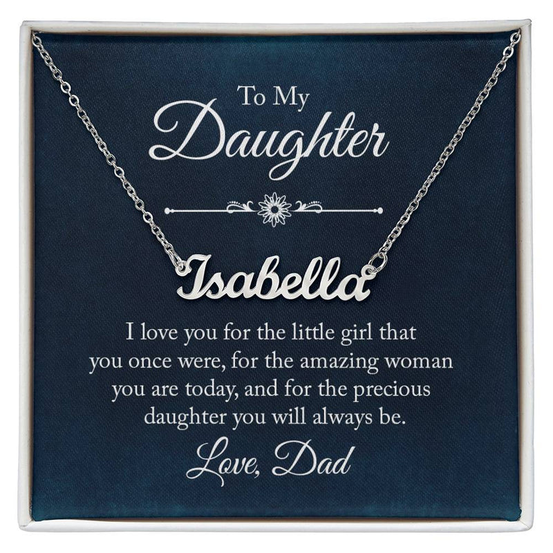 Custom Name Necklace (Daughter/Dad Message)