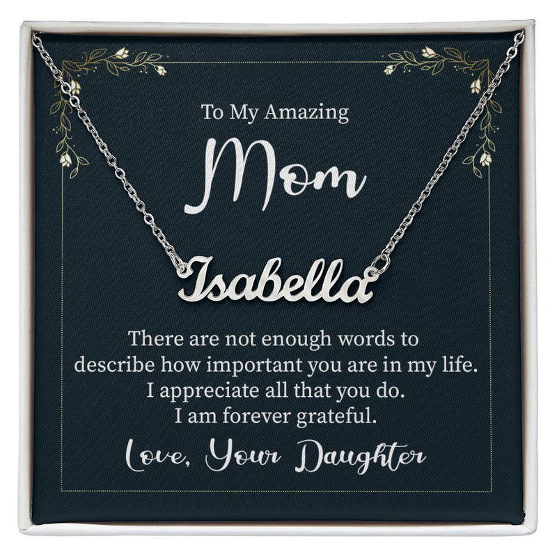 Custom Name Necklace (Mother Message)
