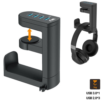 Justin's Threads - $35.98 - Headpone Desk Mount with USB Outlets