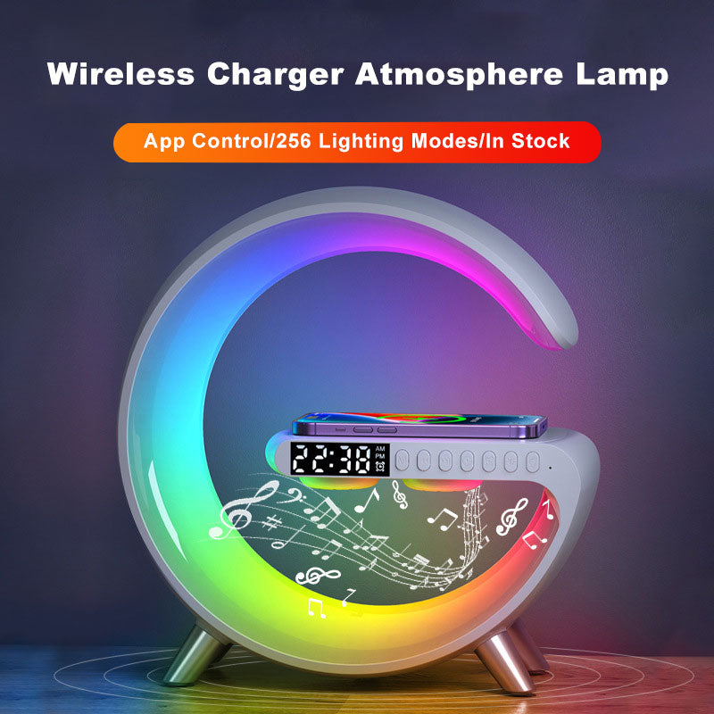 Bluetooth Atmosphere Lamp with Speakers & Wireless Charger